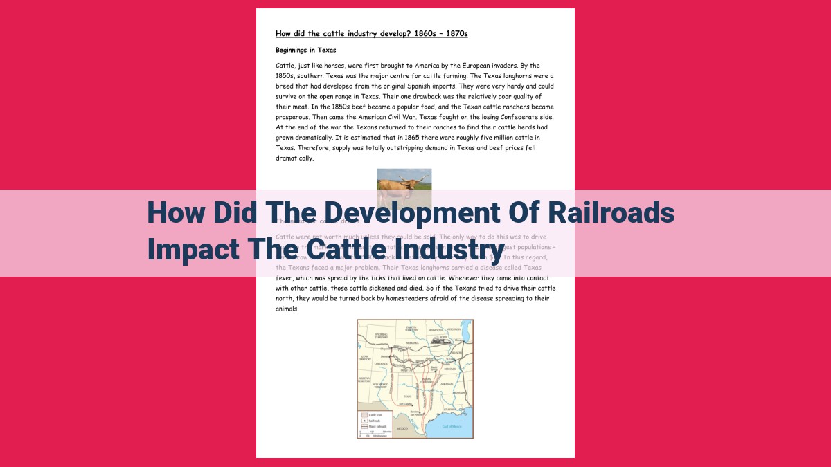 how did the development of railroads impact the cattle industry