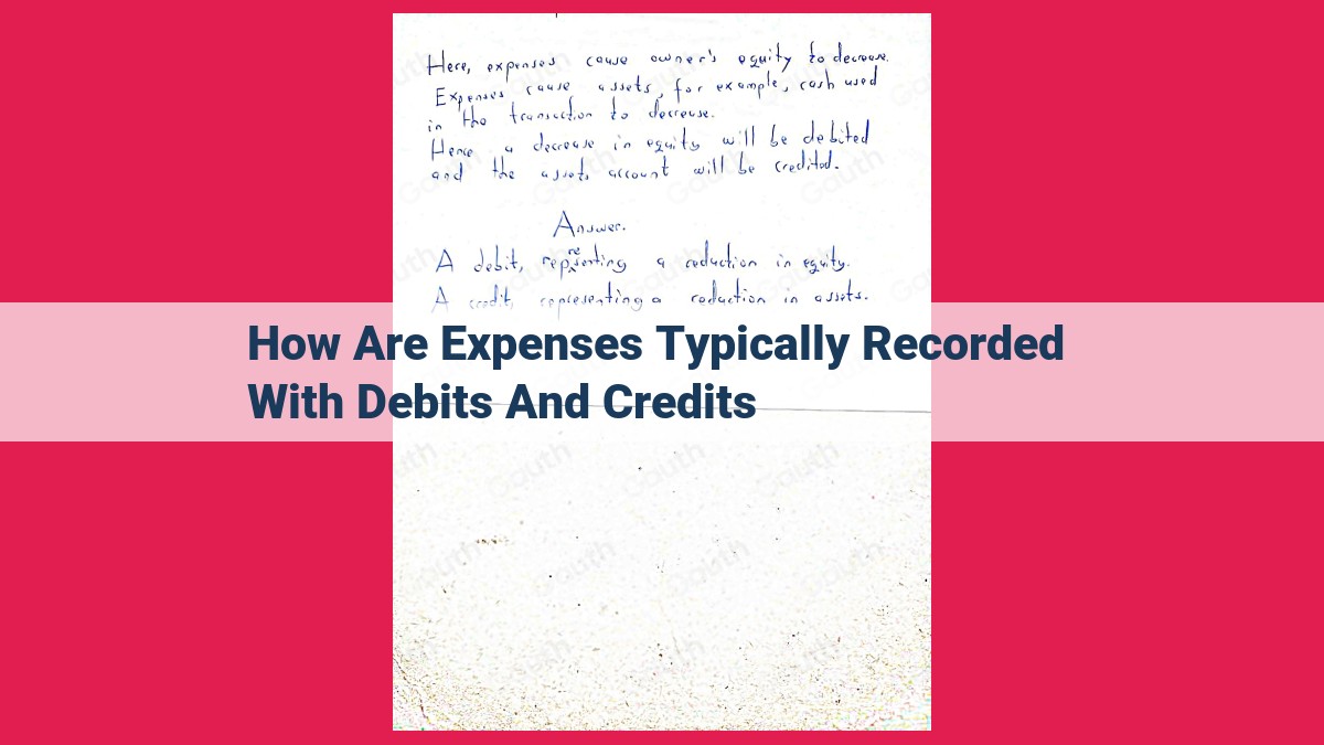 how are expenses typically recorded with debits and credits