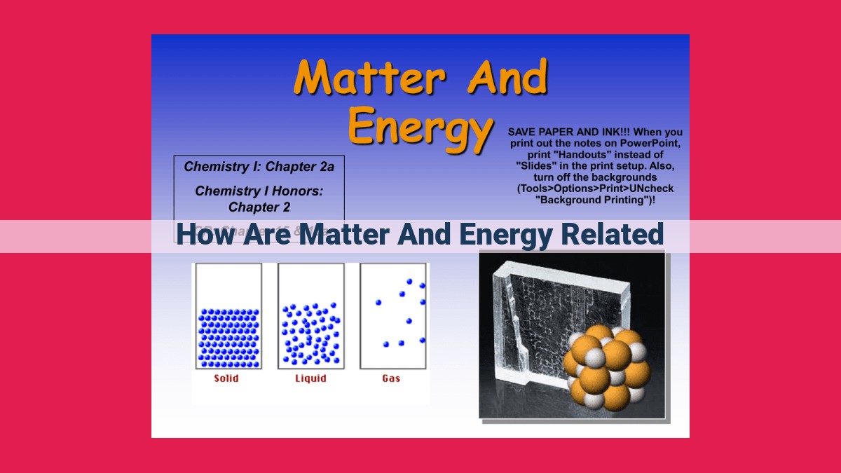 how are matter and energy related