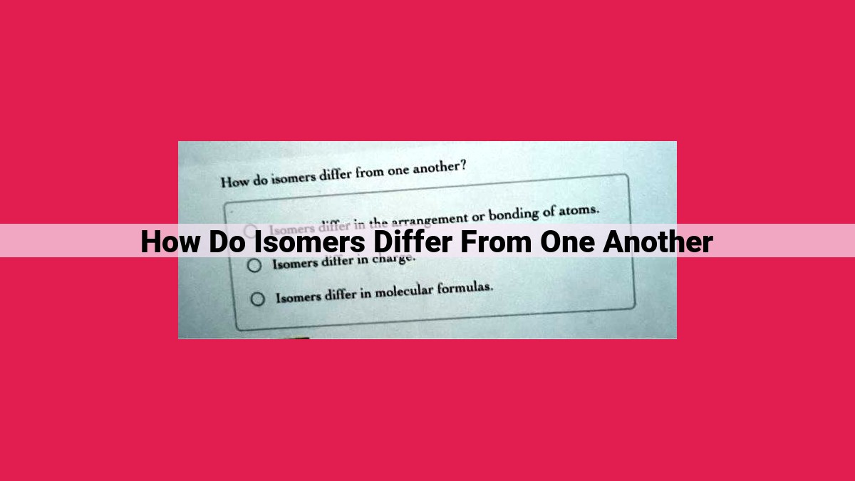 how do isomers differ from one another