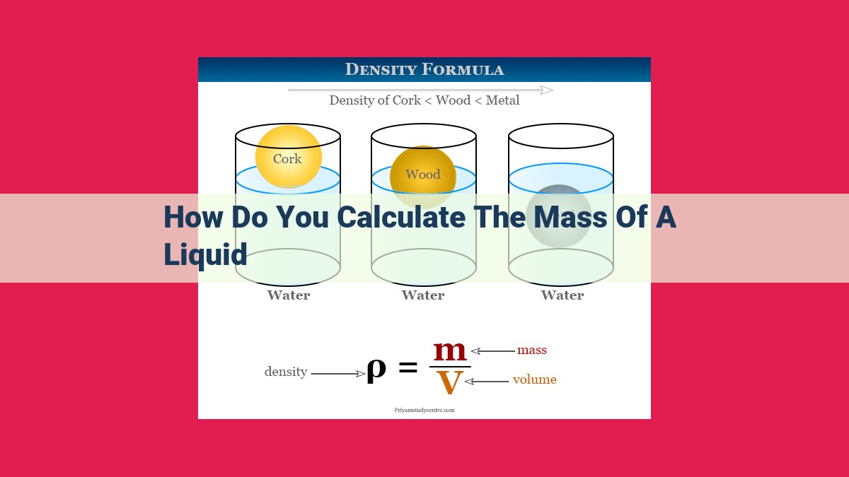 how do you calculate the mass of a liquid