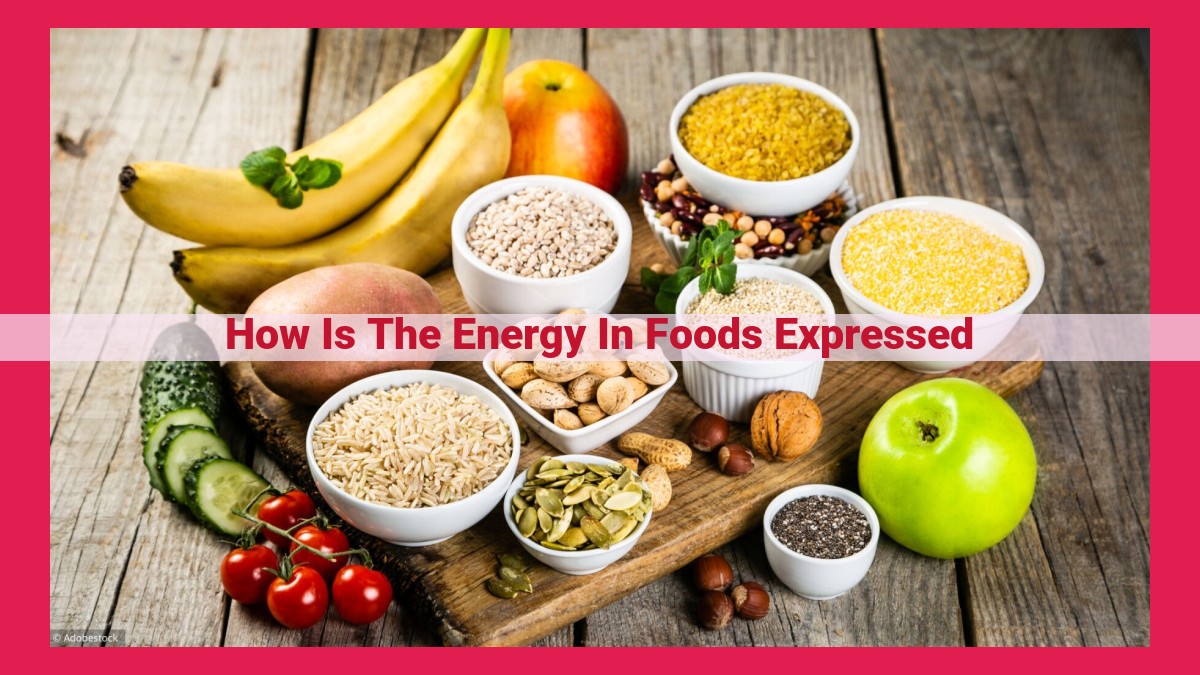 how is the energy in foods expressed