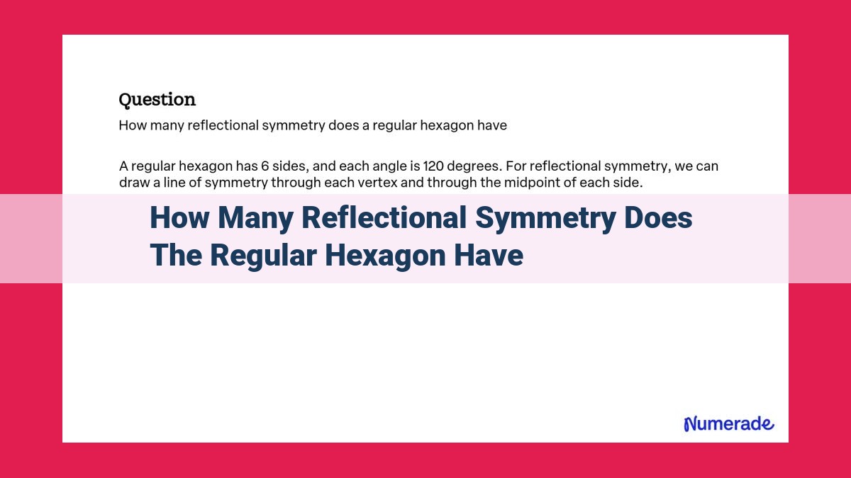 how many reflectional symmetry does the regular hexagon have