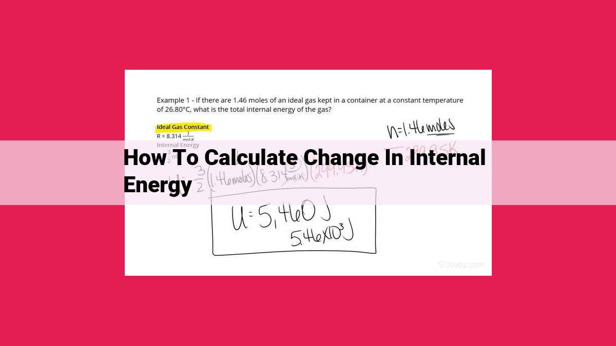 how to calculate change in internal energy