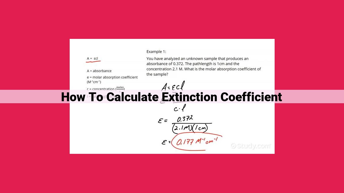 how to calculate extinction coefficient