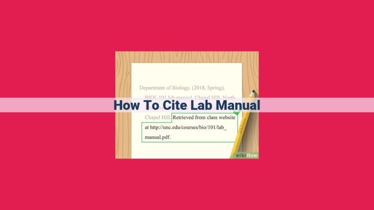 How to Cite a Lab Manual: A Guide to Proper Referencing