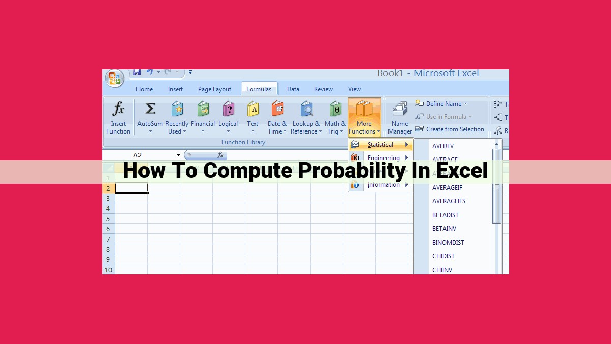 how to compute probability in excel