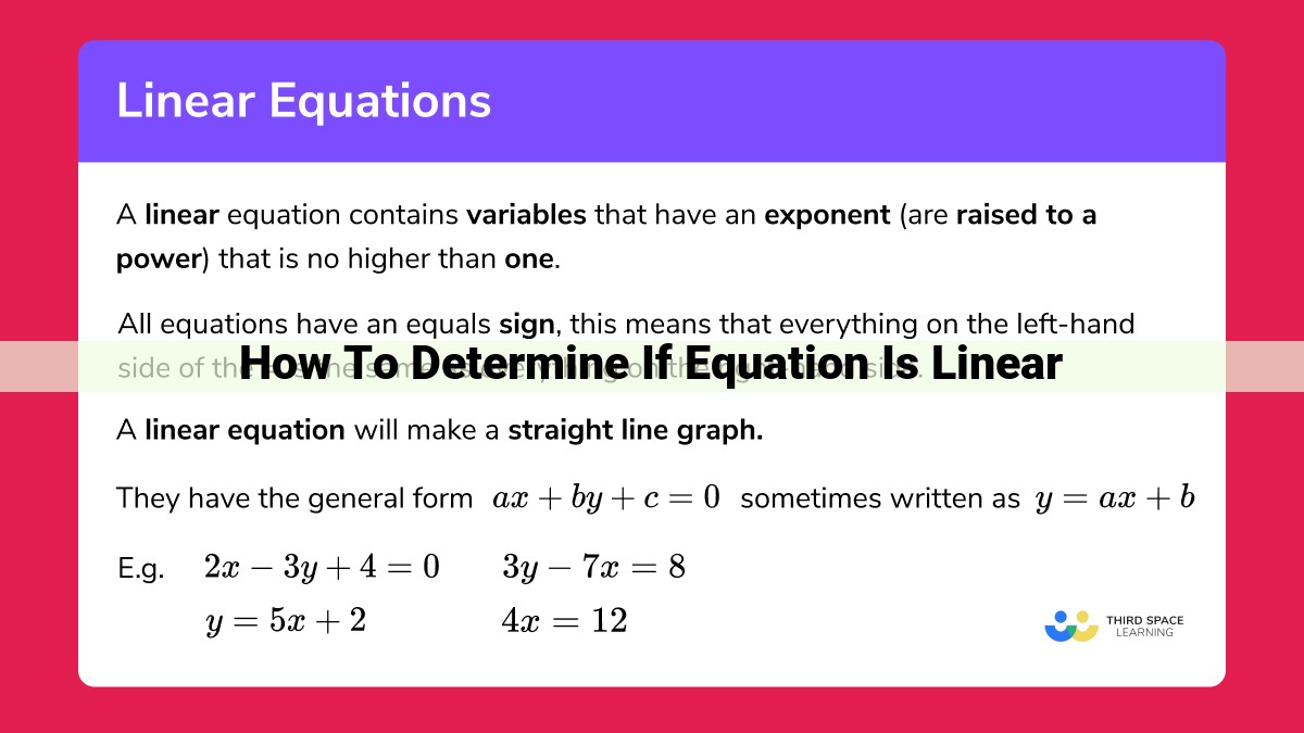 how to determine if equation is linear