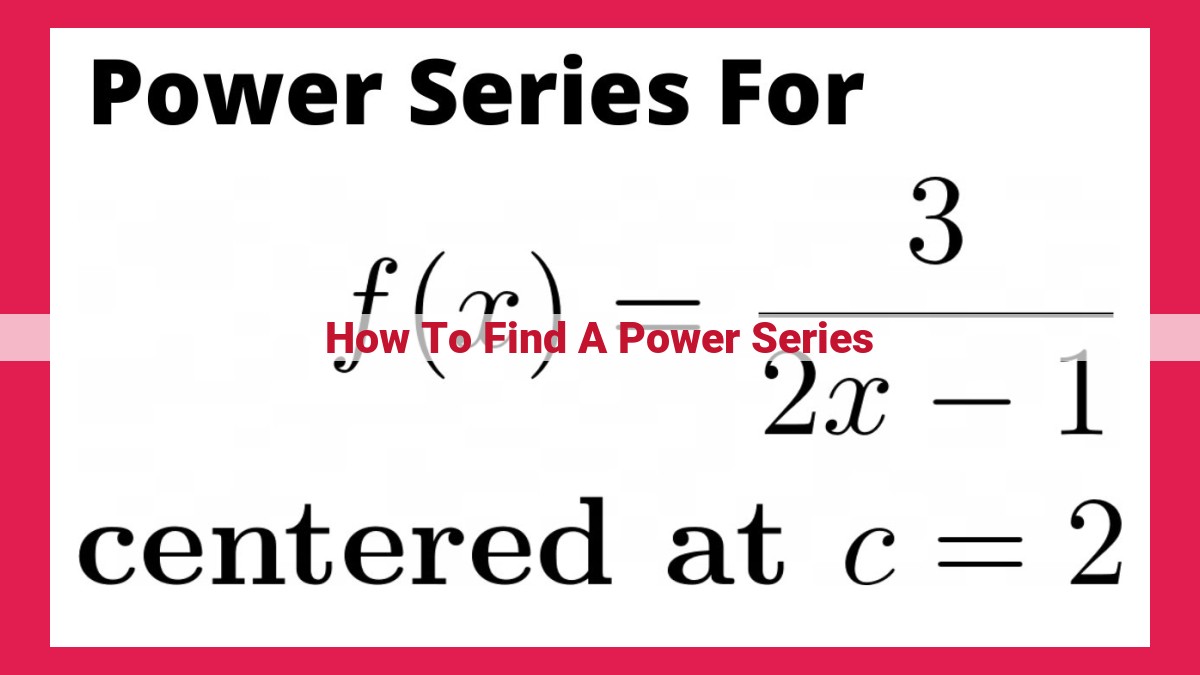 how to find a power series