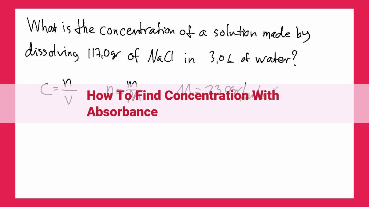 how to find concentration with absorbance