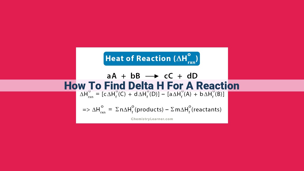 how to find delta h for a reaction