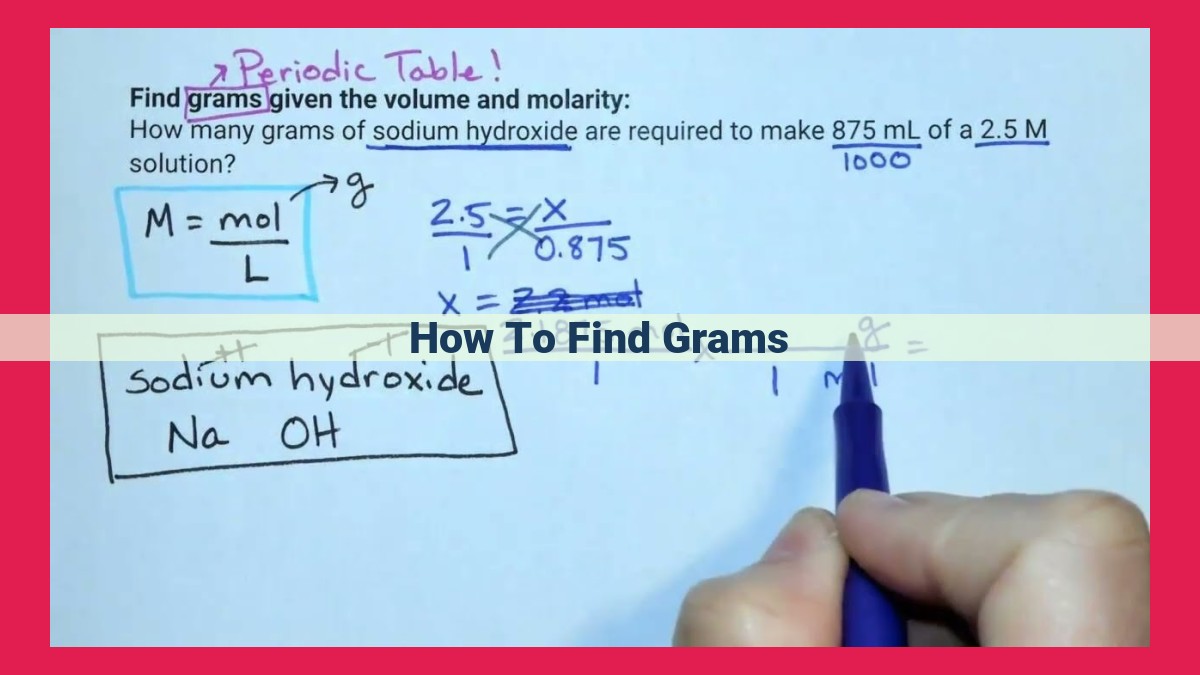 how to find grams