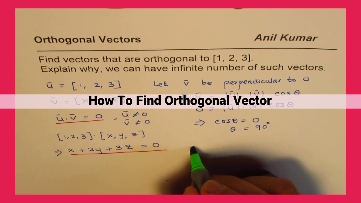 how to find orthogonal vector