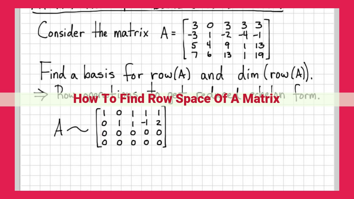 how to find row space of a matrix