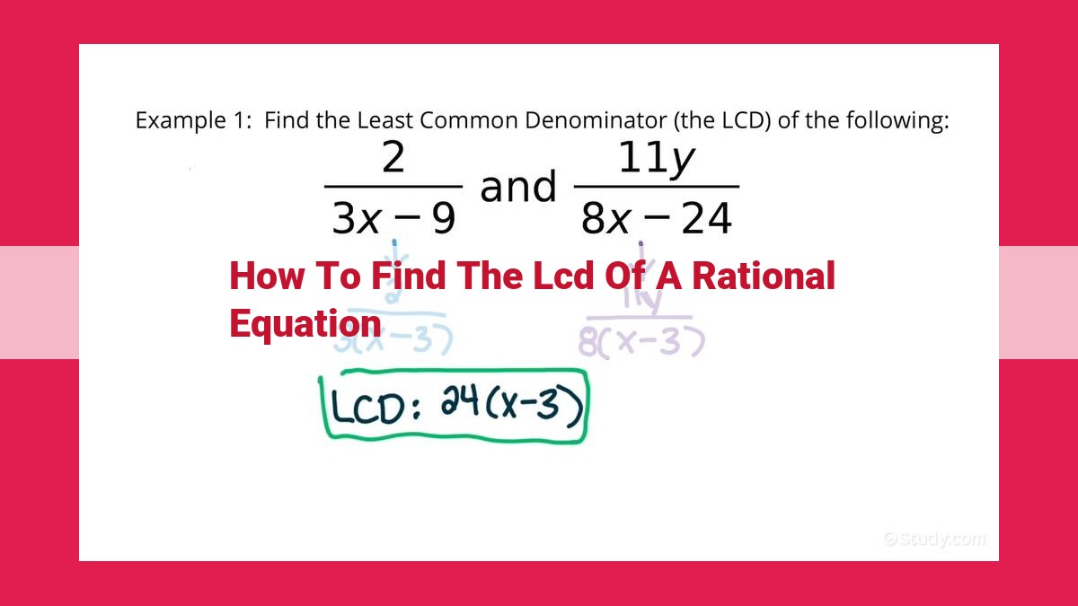 how to find the lcd of a rational equation