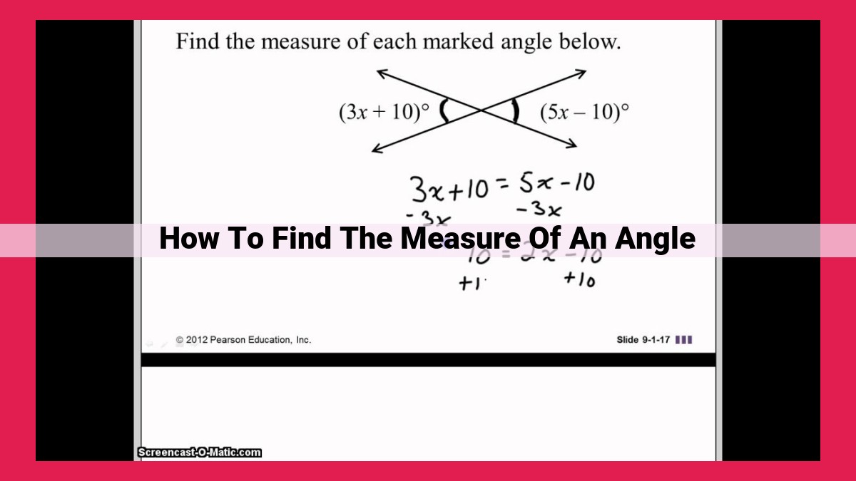 how to find the measure of an angle