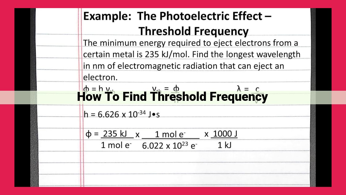 how to find threshold frequency