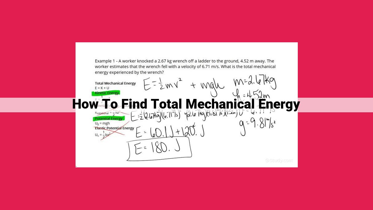 how to find total mechanical energy