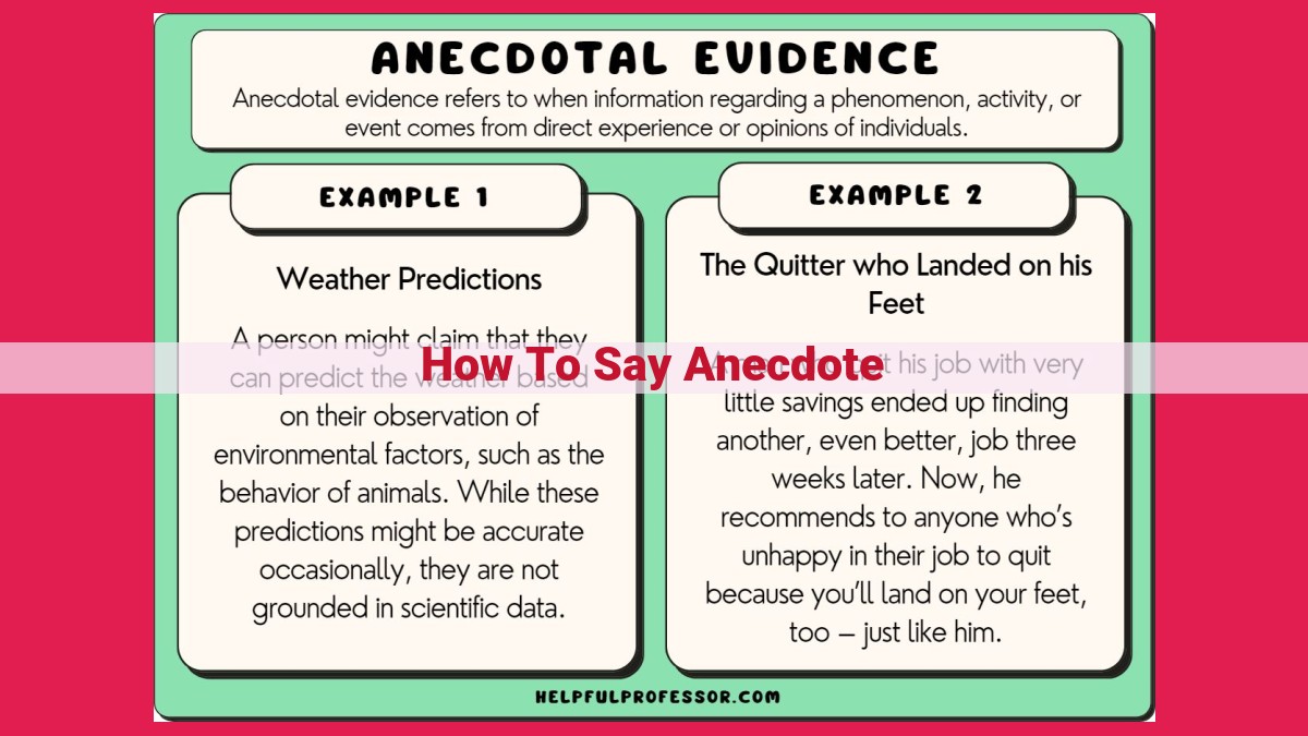 how to say anecdote