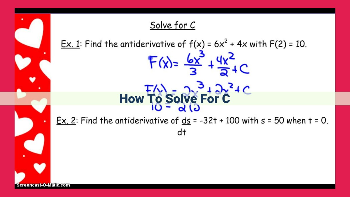 how to solve for c