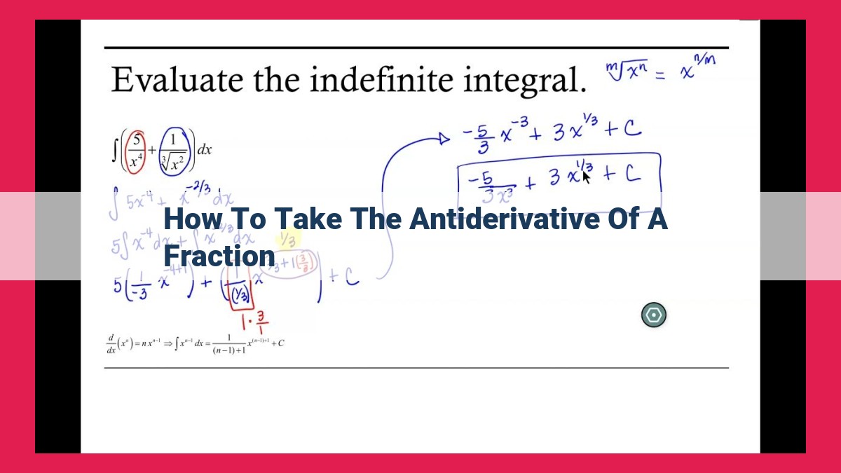 how to take the antiderivative of a fraction