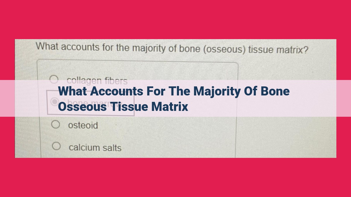 what accounts for the majority of bone osseous tissue matrix