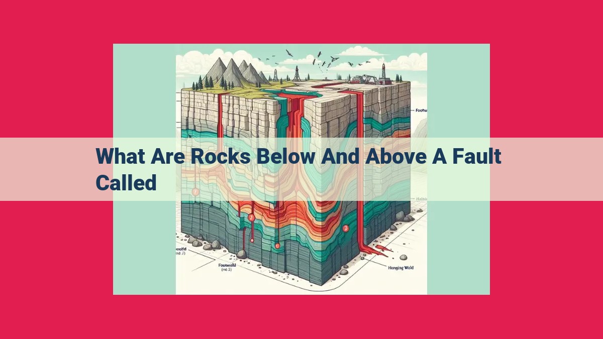 what are rocks below and above a fault called