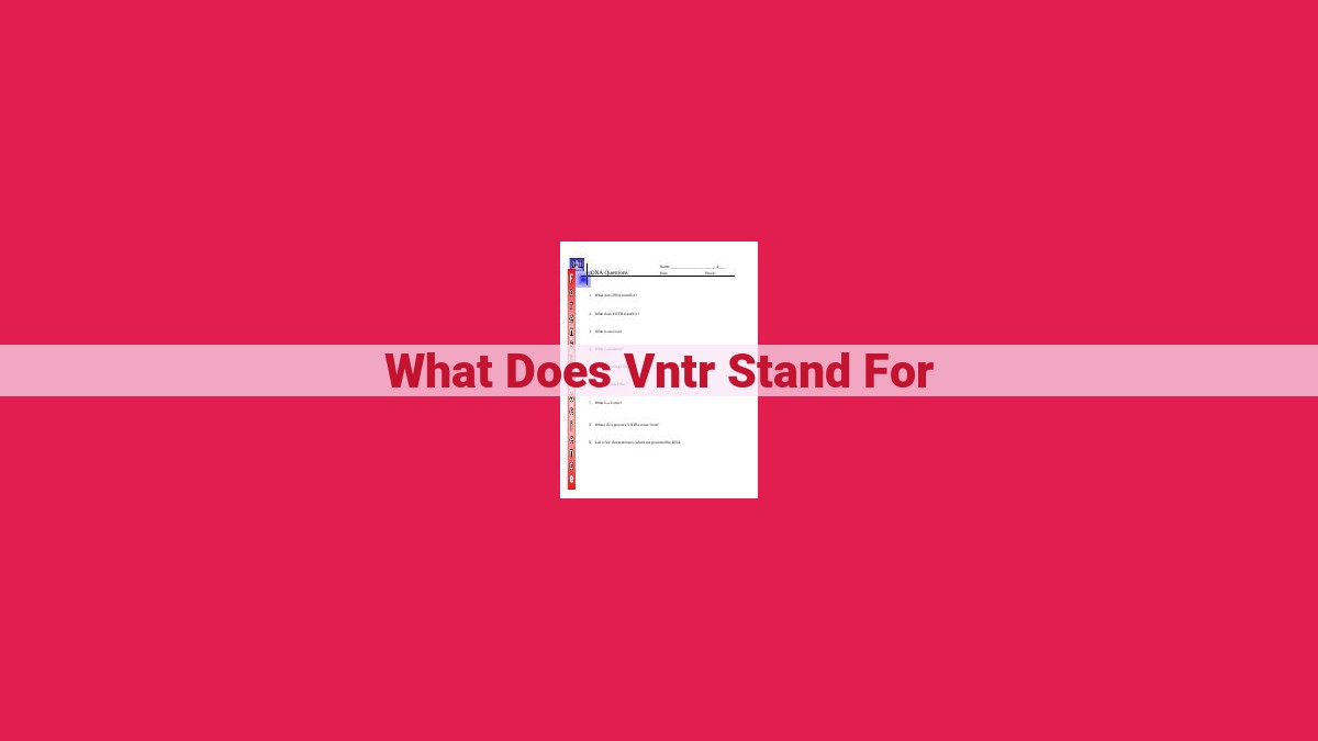 what does vntr stand for