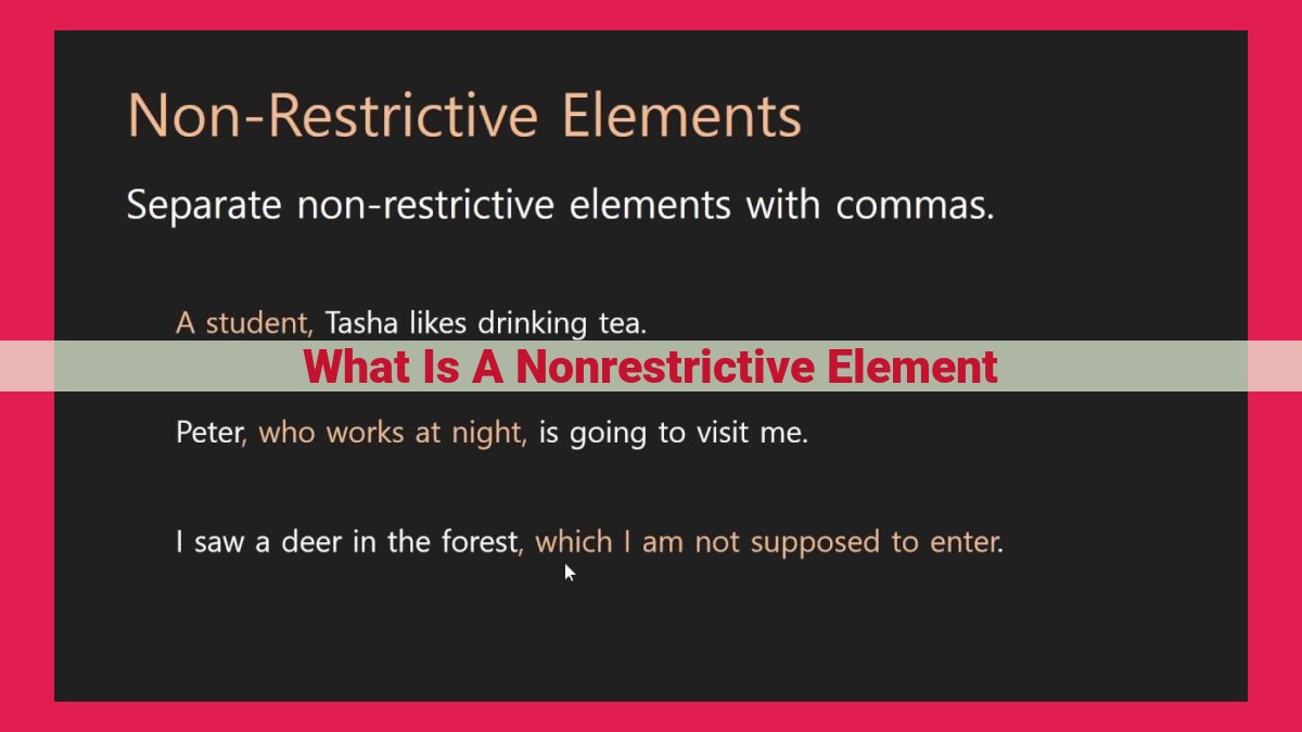 what is a nonrestrictive element