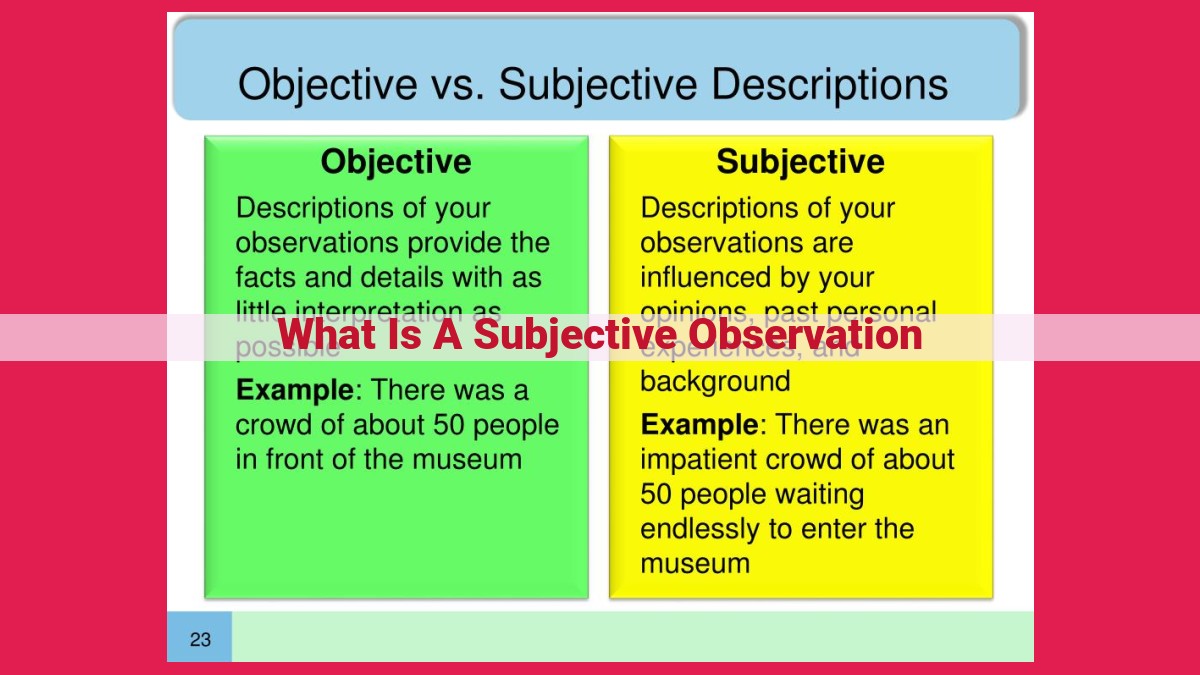 what is a subjective observation