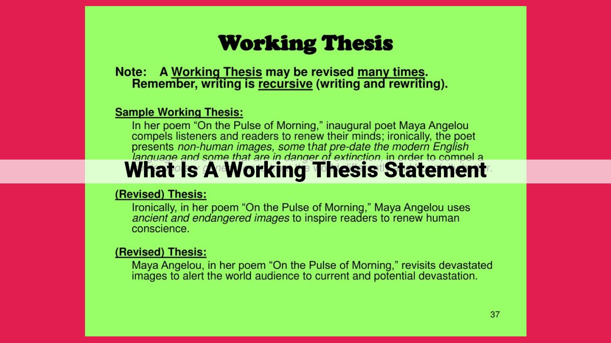 what is a working thesis statement