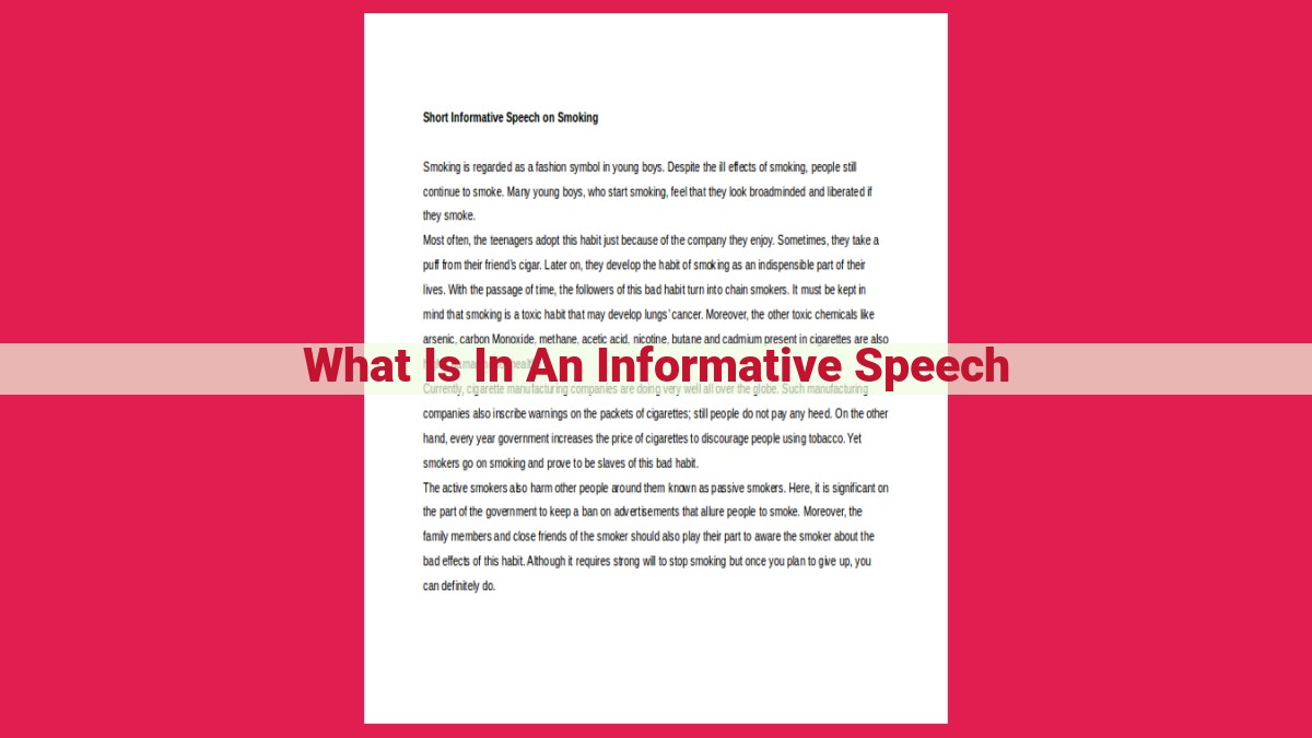 what is in an informative speech