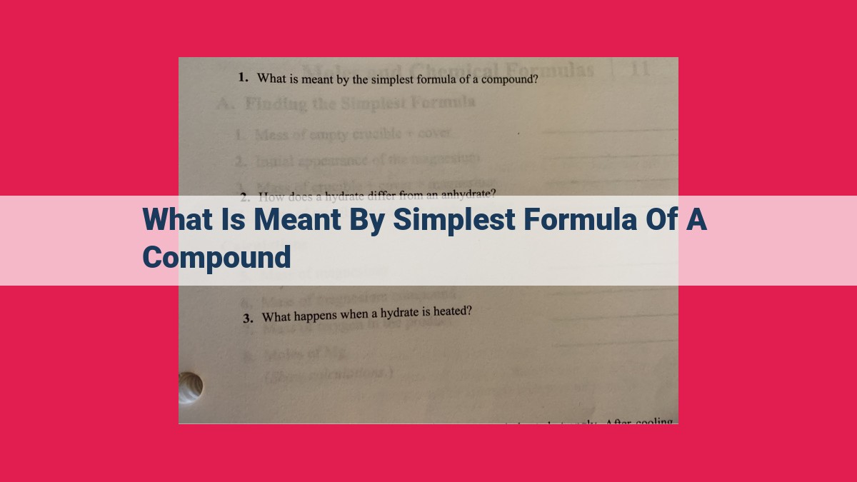 what is meant by simplest formula of a compound