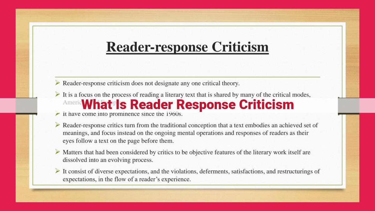 what is reader response criticism