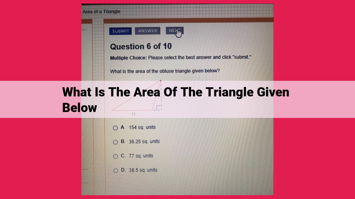 what is the area of the triangle given below