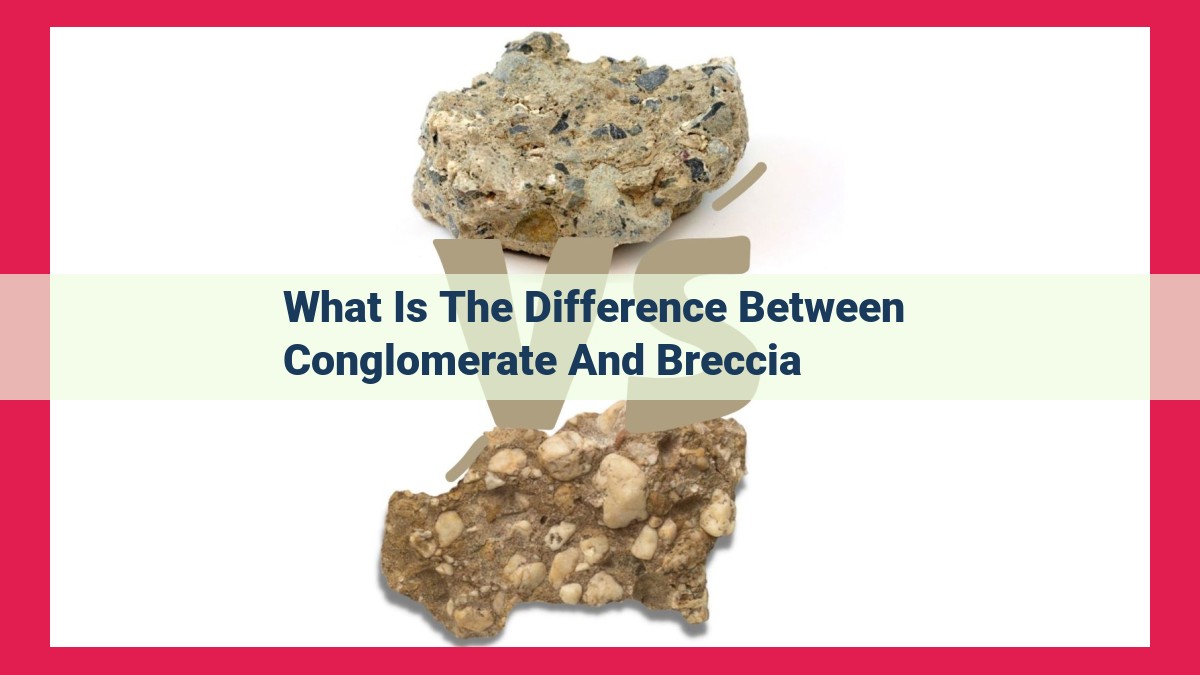 what is the difference between conglomerate and breccia