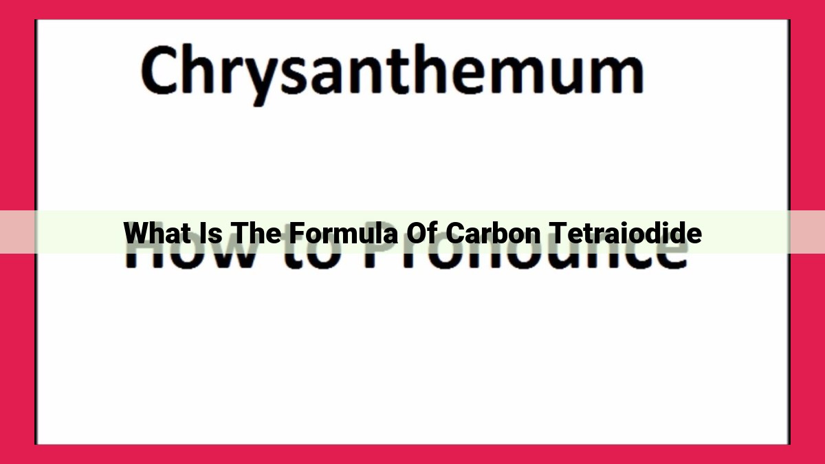 what is the formula of carbon tetraiodide