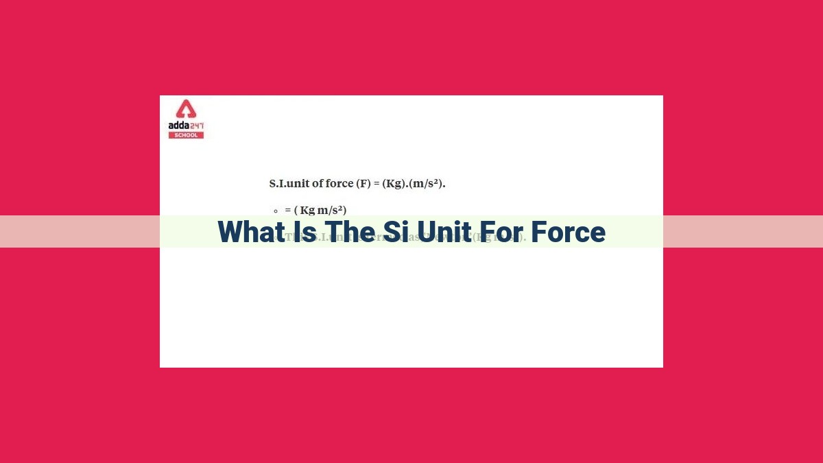 what is the si unit for force