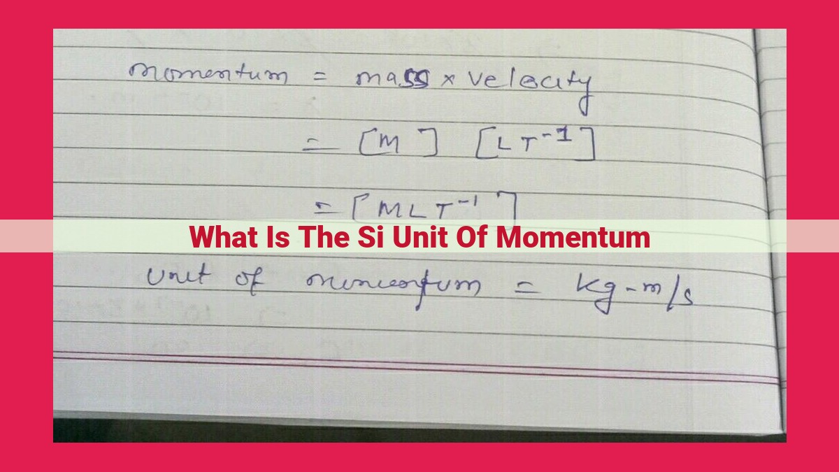 what is the si unit of momentum