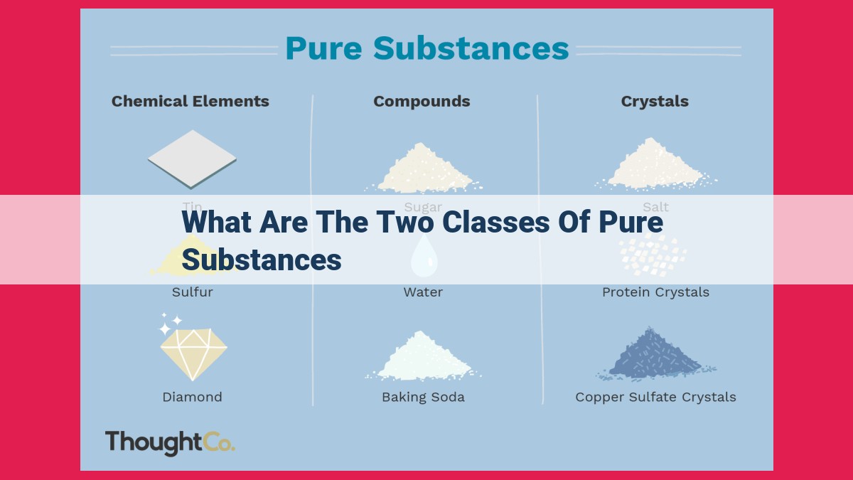 what are the two classes of pure substances