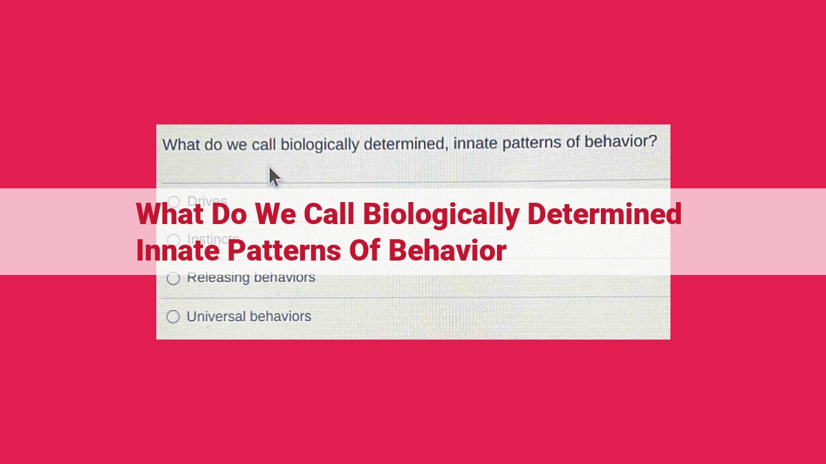 what do we call biologically determined innate patterns of behavior