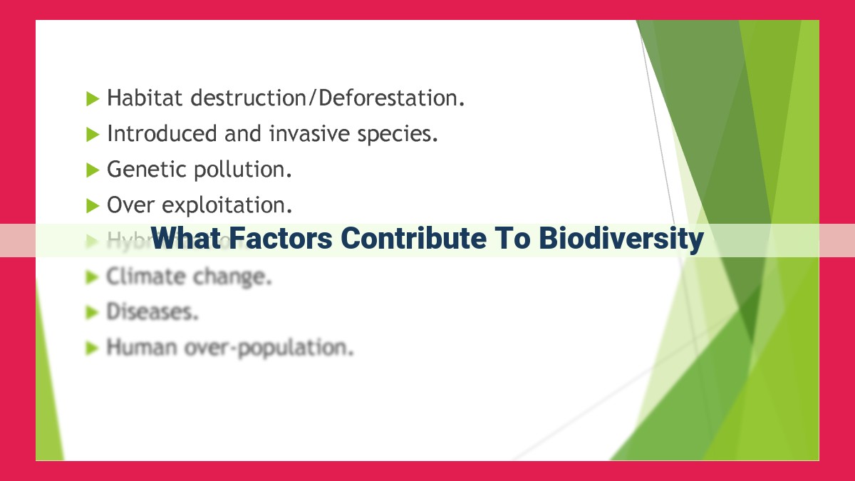 what factors contribute to biodiversity