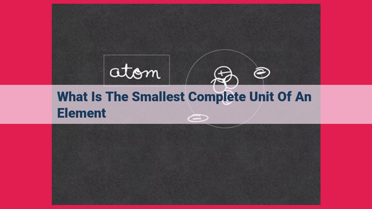 what is the smallest complete unit of an element